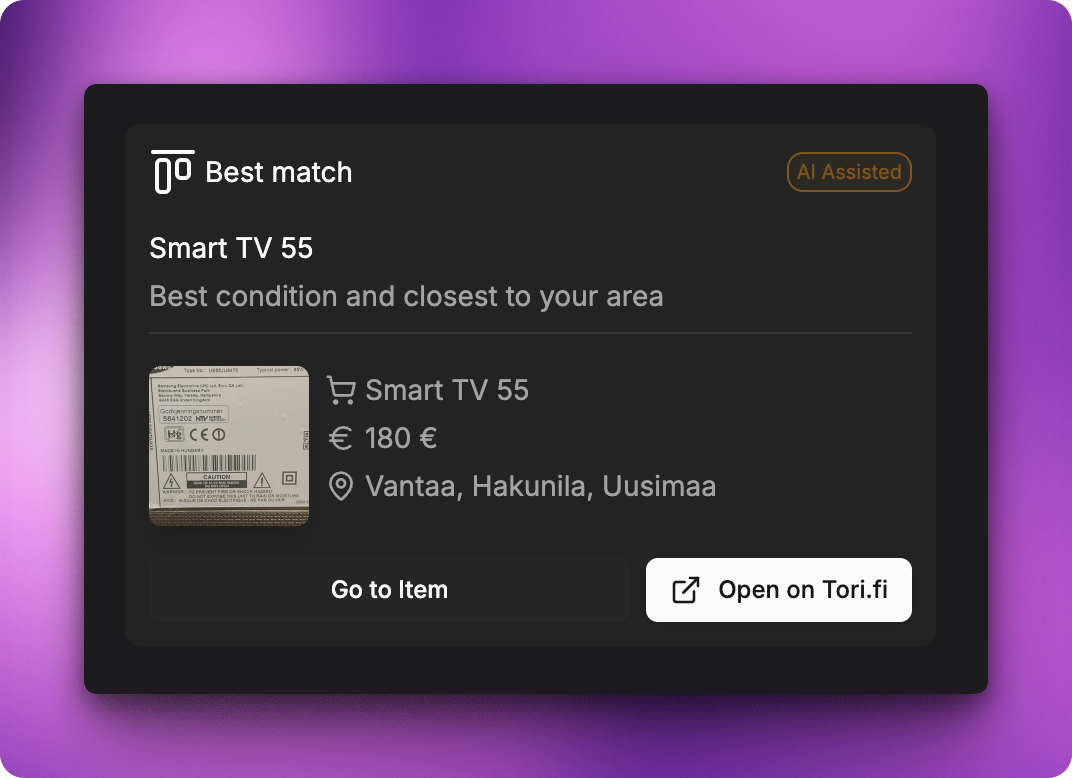 AI Recommendations on Bettertori